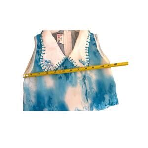 💙 Little Dolly Girls’ Blue & White Pleated Party Dress - Size ~4t